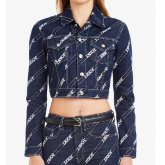 Jordache RINSE DIAGONAL LOGO PRINT SHRUNKEN JACKET - Picture 2 of 14